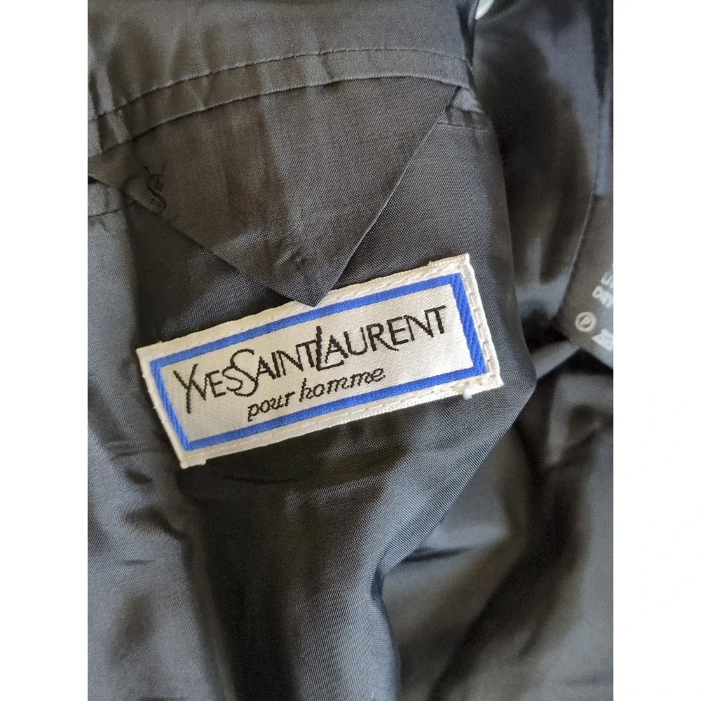 Yves Saint Laurent Double Breasted Tuxedo Blazer Sz 46 Reg Pour‎ Homme Black